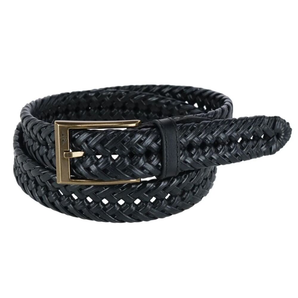 NWOT Dockers Black Braided Dress Casual Tropical Style Woven Belt Men Size 44